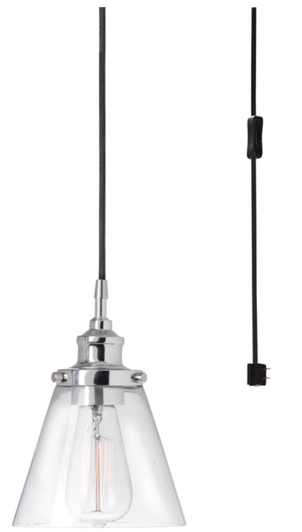 Globe Electric 60713 Pendant Light, 60 Watts, Chrome