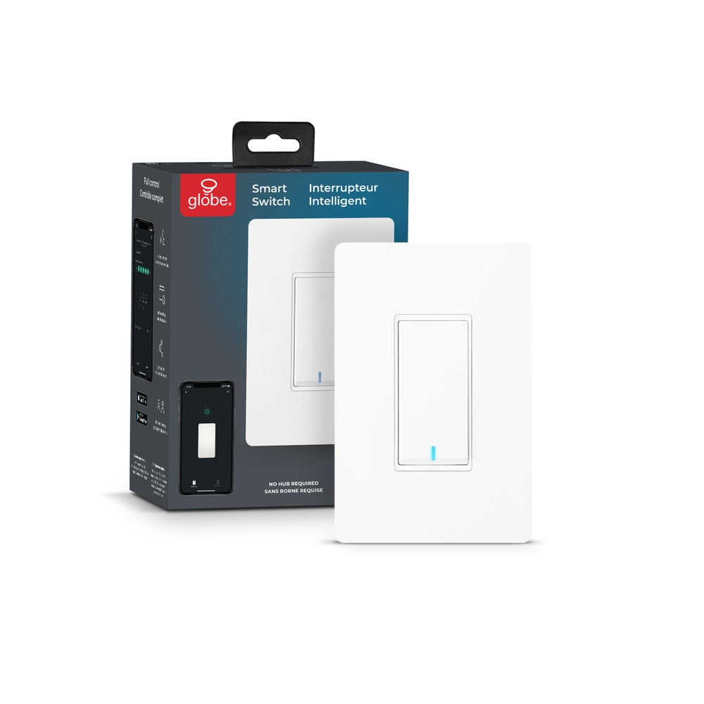 Globe Electric 50200 WiFi Smart Wireless Light Switch, White