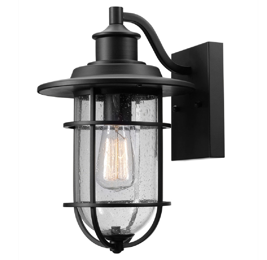 Globe 44308 Vintage Turner Wall Sconce, Natural, Black