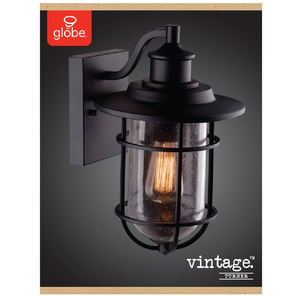 Globe 44308 Vintage Turner Wall Sconce, Natural, Black