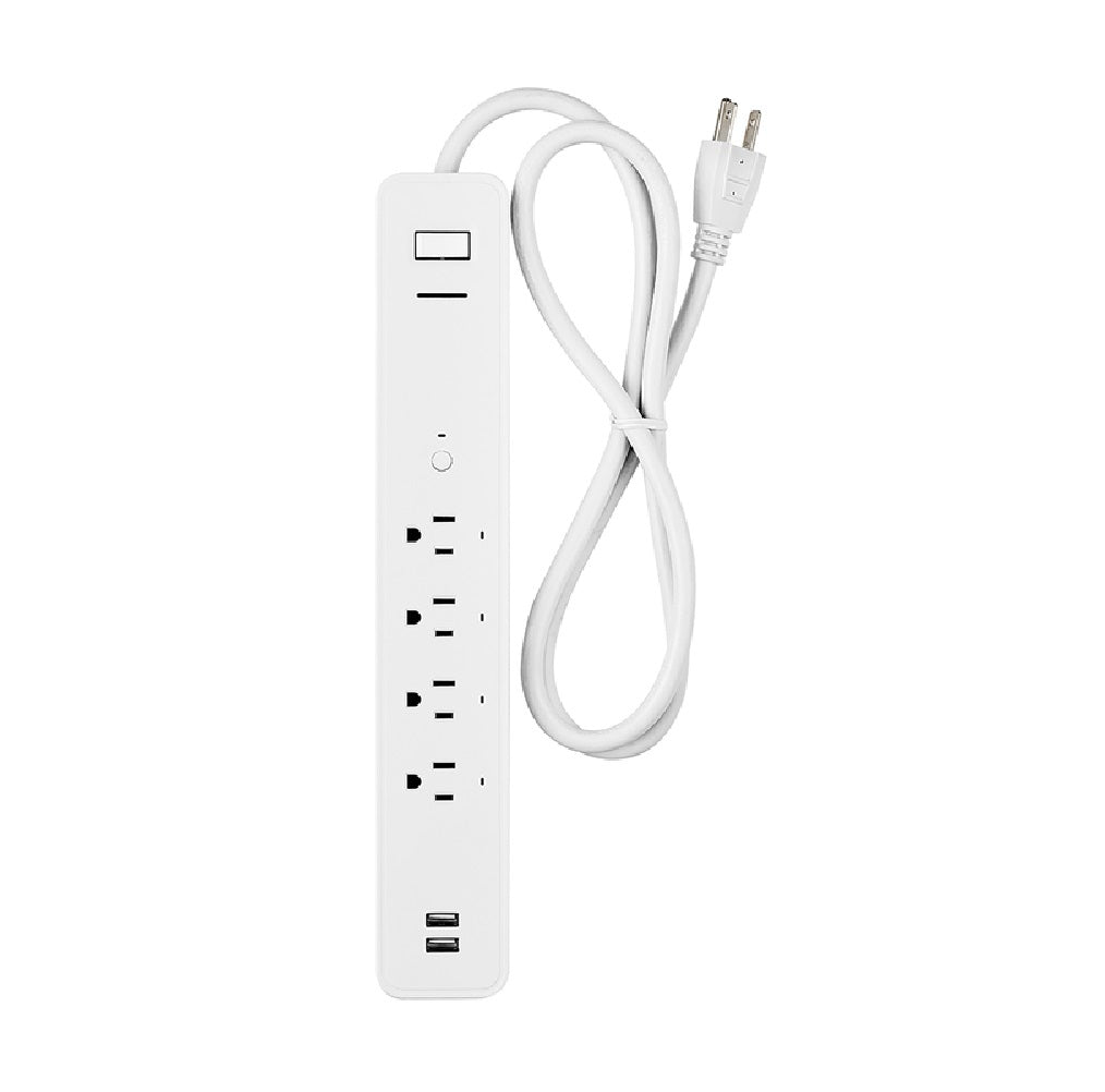 Globe 50077 Wi-Fi Smart Power Strip With Surge Protection, White