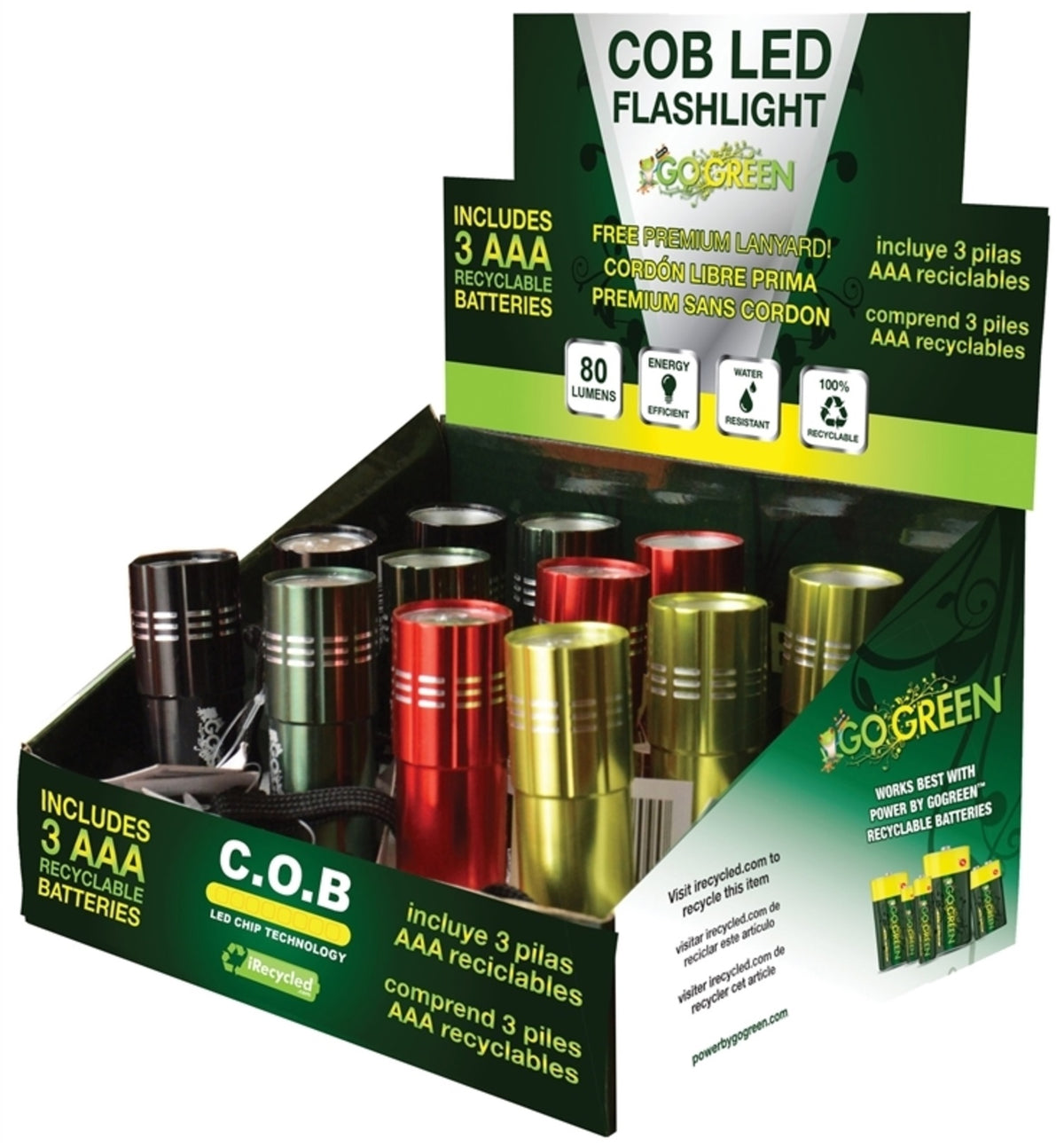 Go Green GG-113-COBD12 COB LED Flashlight, 80 Lumens