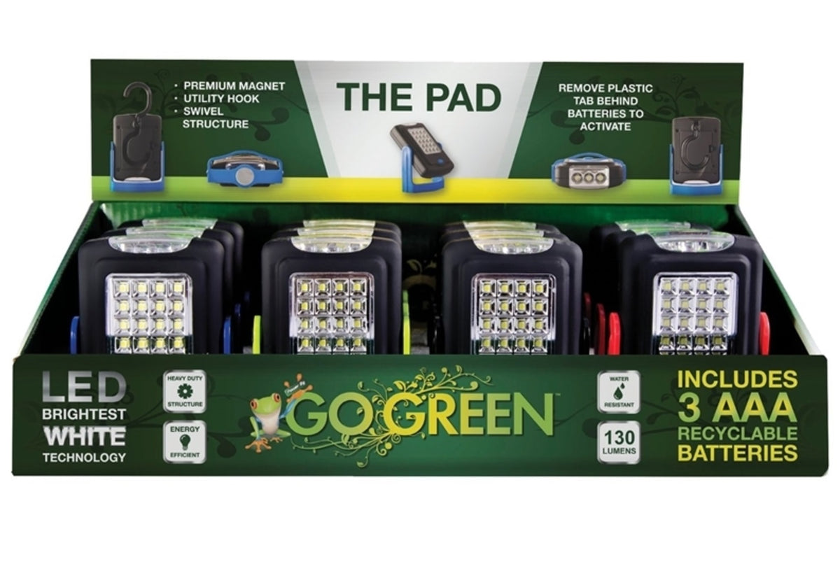 Go Green GG-113-23PAD The Pad LED Magnetic Flashlight, 130 Lumens