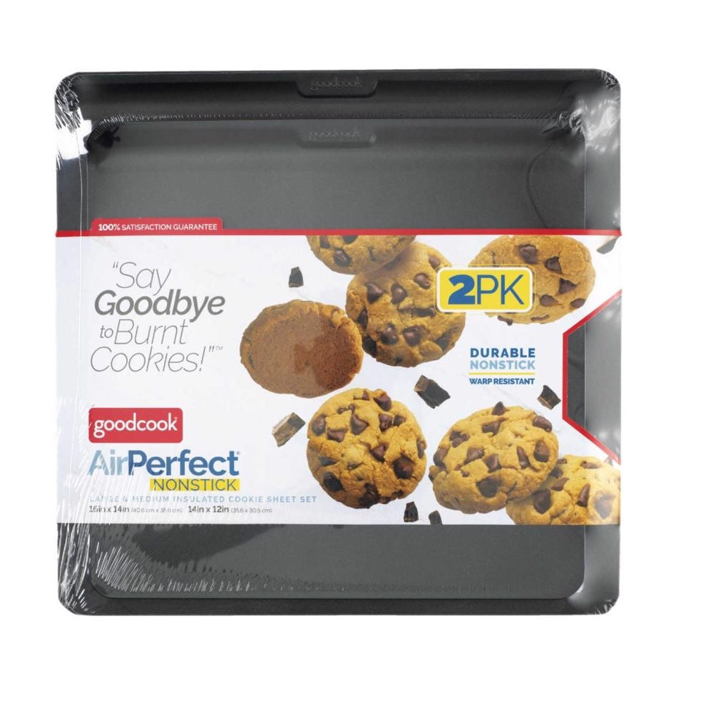 Good Cook 4498 Air Perfect Cookie Sheet Set, Gray, Steel