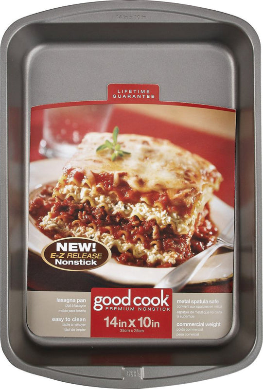 GoodCook 04011 Nonstick Lasagna Pan, Steel, 10 inch X 14 inch