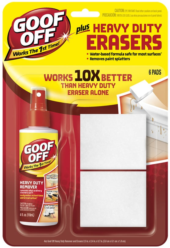 Goof Off FG705E Plus Heavy Duty Erasers, 4 Oz