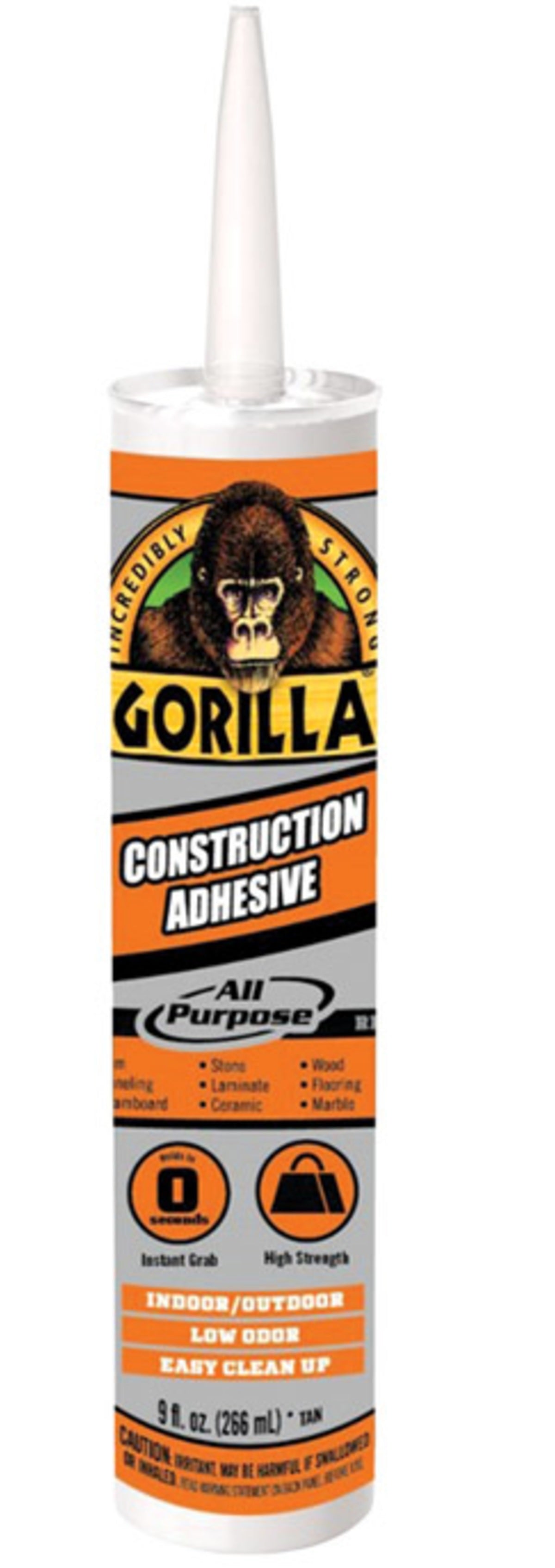 Gorilla 8005202 All Purpose Construction Adhesive, 9 Oz