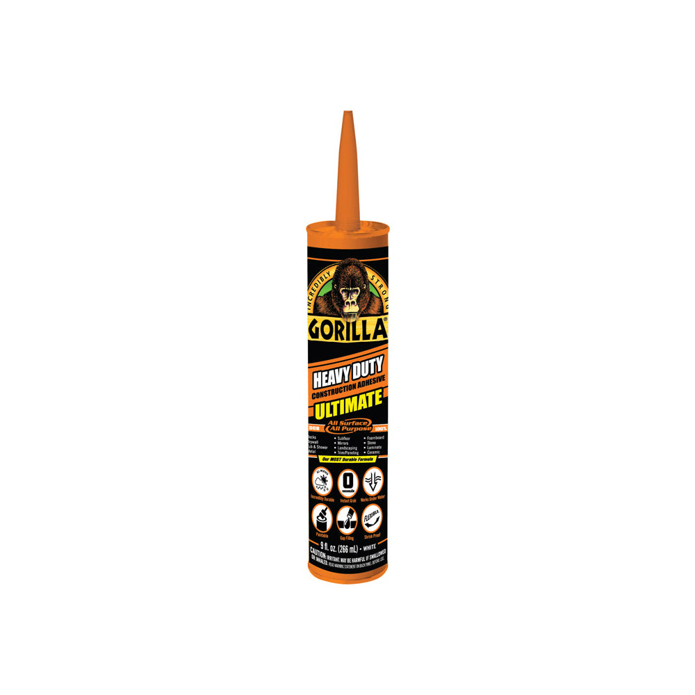 Gorilla 8008002 Construction Adhesive, 9 oz.