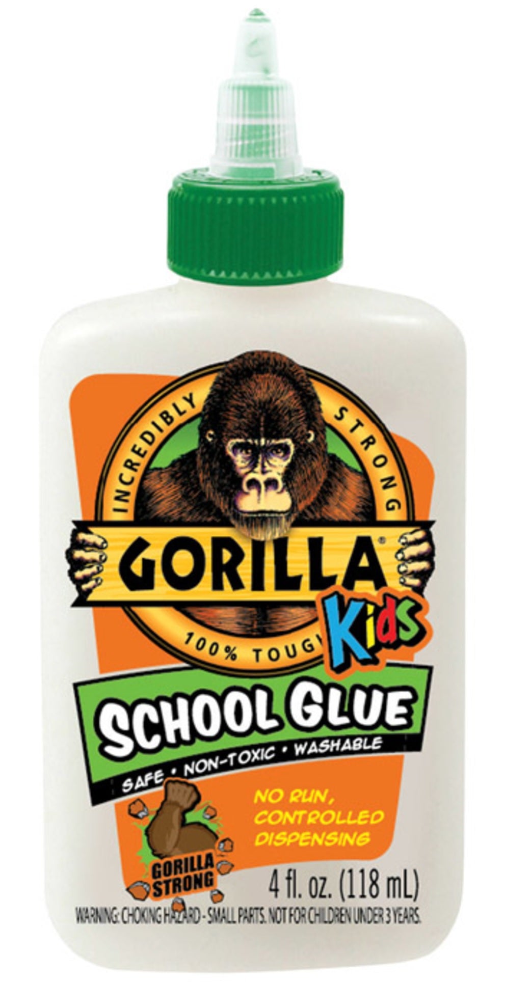 Gorilla 2754202 Kids High Strength Washable Clear School Glue, 4 Oz