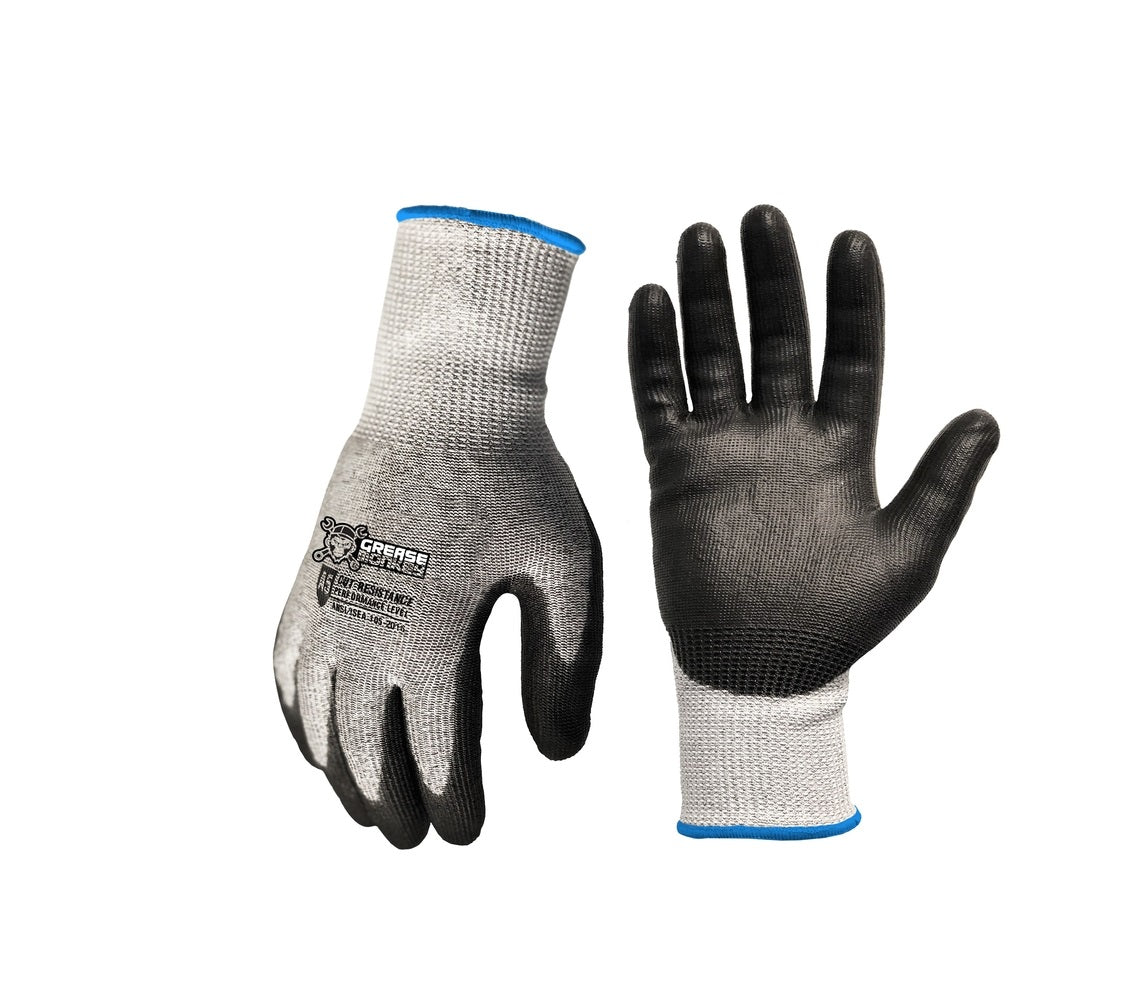 Grease Monkey 25562-26 Cut Resistant Gloves, Black/Grey, L