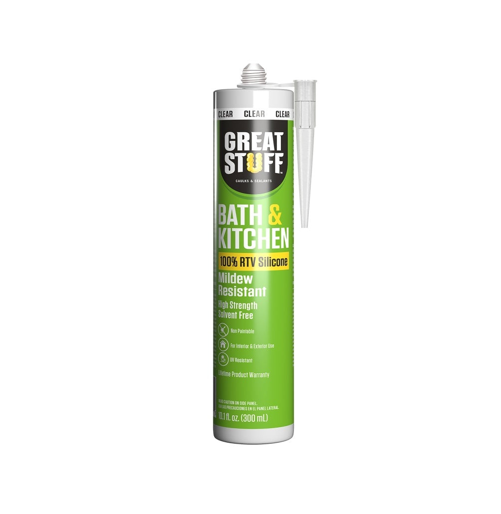 Great Stuff 99BATH3004 Kitchen & Bath Caulk, Clear, 10.1 fl-oz