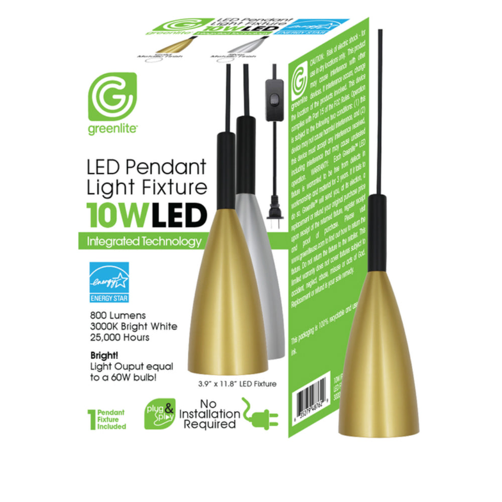 Greenlite 48764 Plug & Play Metallic Swag Light, 10 W
