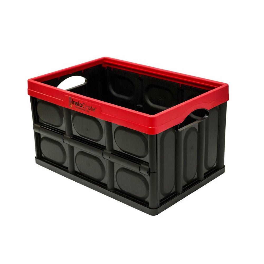 Greenmade 691323 Folding Crate, Black/Red, 12 Gallon