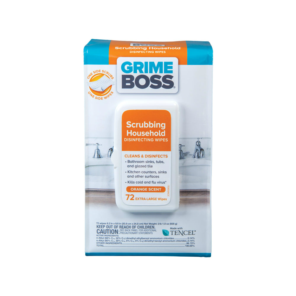 Grime Boss M938S72 Multi-Purpose Disinfecting Wipes, 72 Count