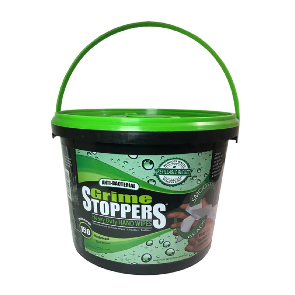 Grime Stoppers 00291 Heavy Duty Hand Wipes, 150 Count