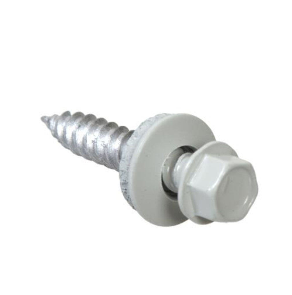 Grip-Rite NHWNW91001WHT Pro-Twist Screws w/Washer, White, No. 9 x 1 in, 1 Lb