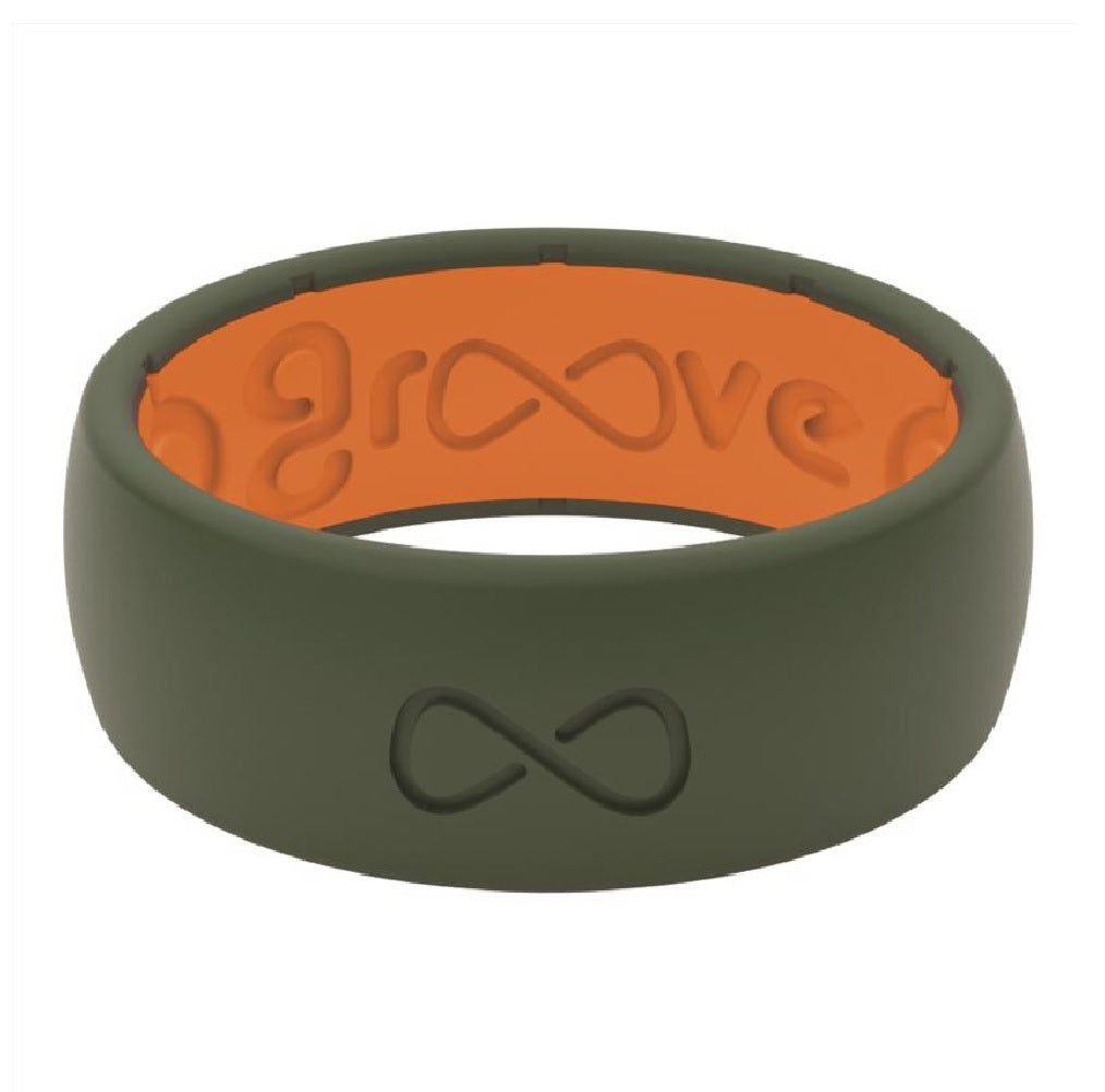 Groove Life R1-010-10 Round Men's Ring, Green/Orange