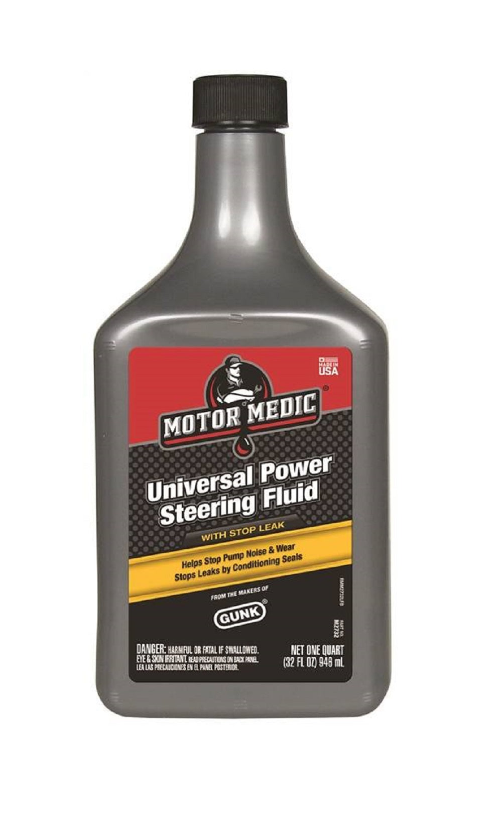 Gunk M2732 Power Steering Fluid With Stop Leak, 32 Oz