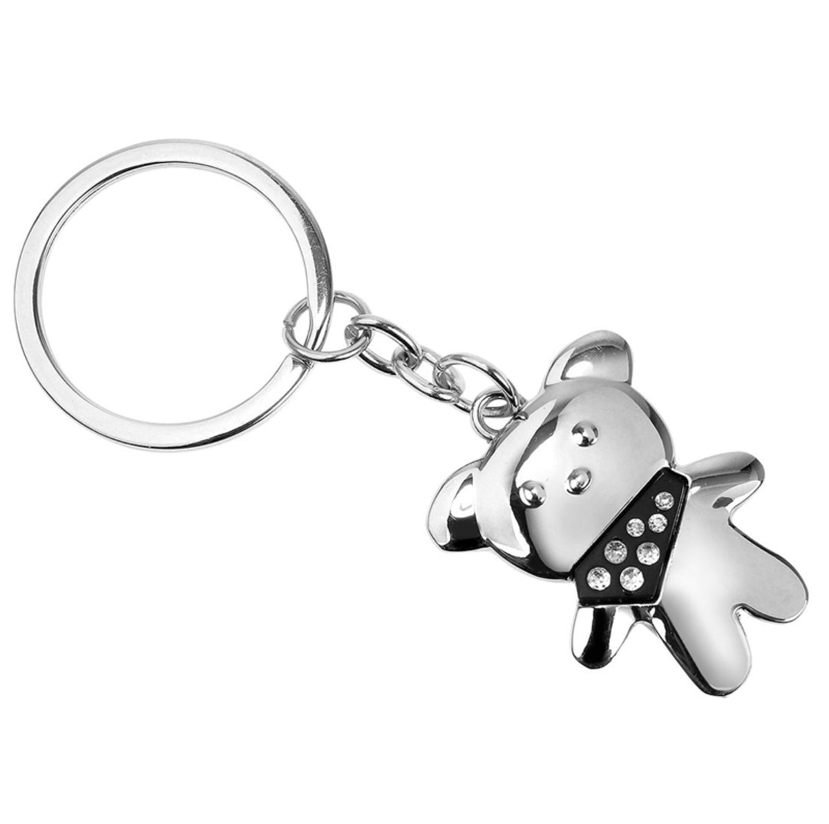 HY-KO KH712 Teddy Bear Key Chain, Silver