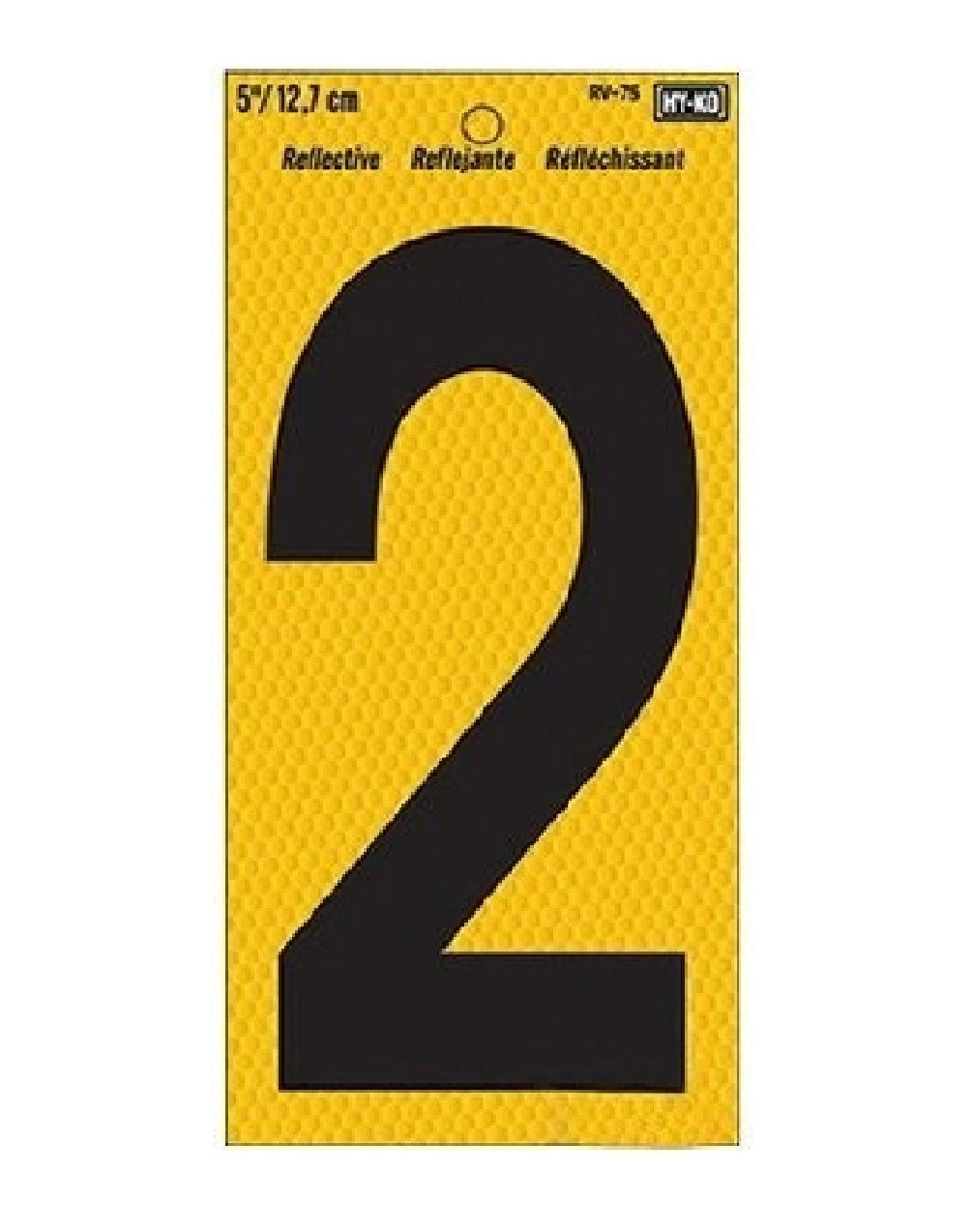 Rv Number Sign HY-KO RV-75/2 Number 2 Reflective Sign, Vinyl — LIfe and Home