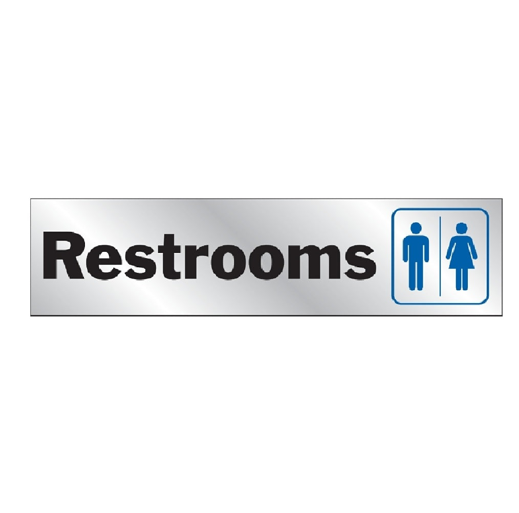 HY-Ko 488 Sign, Restrooms, Vinyl, Silver