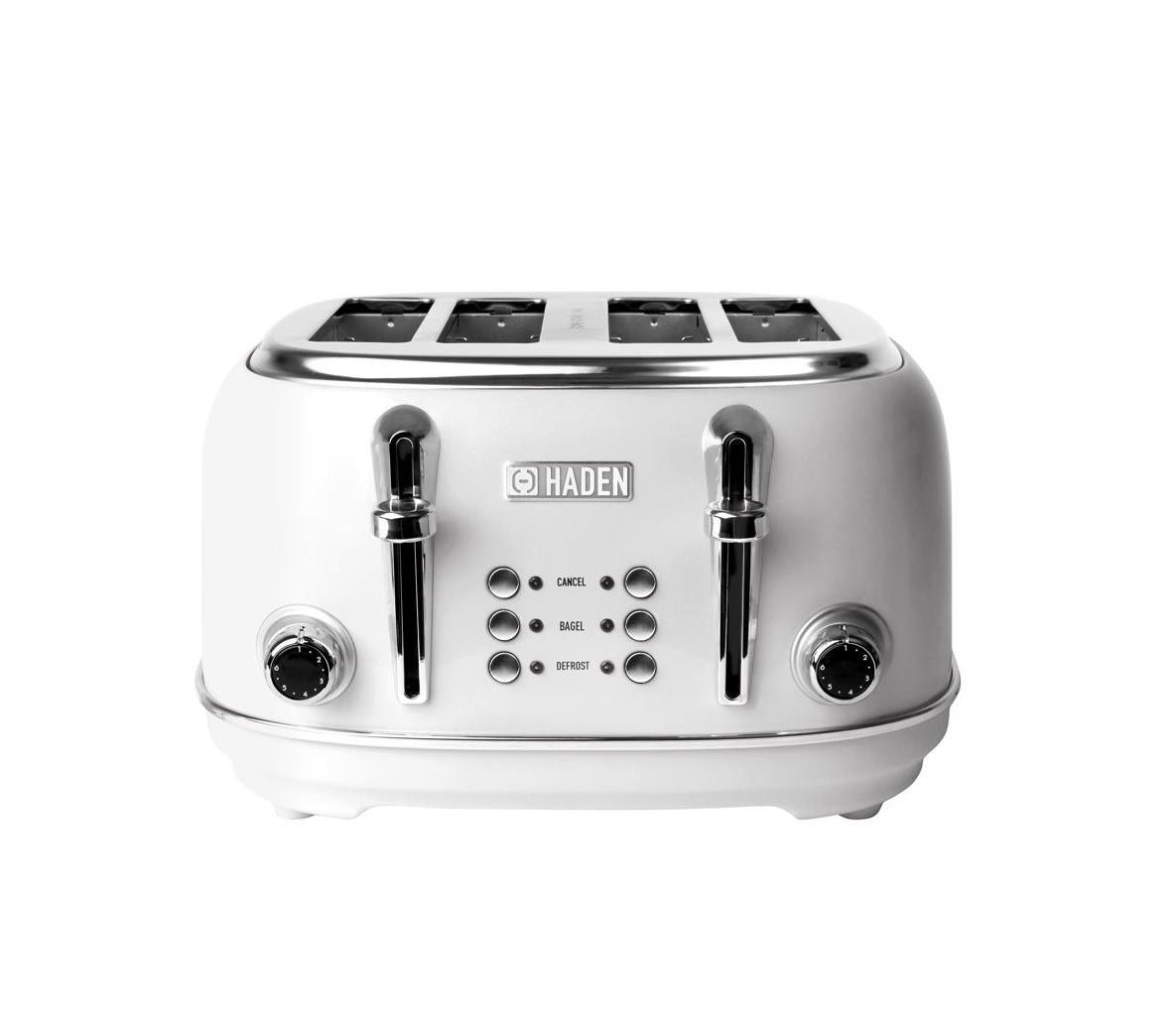 Haden 75013 Heritage 4 Slot Toaster, Stainless Steel, White