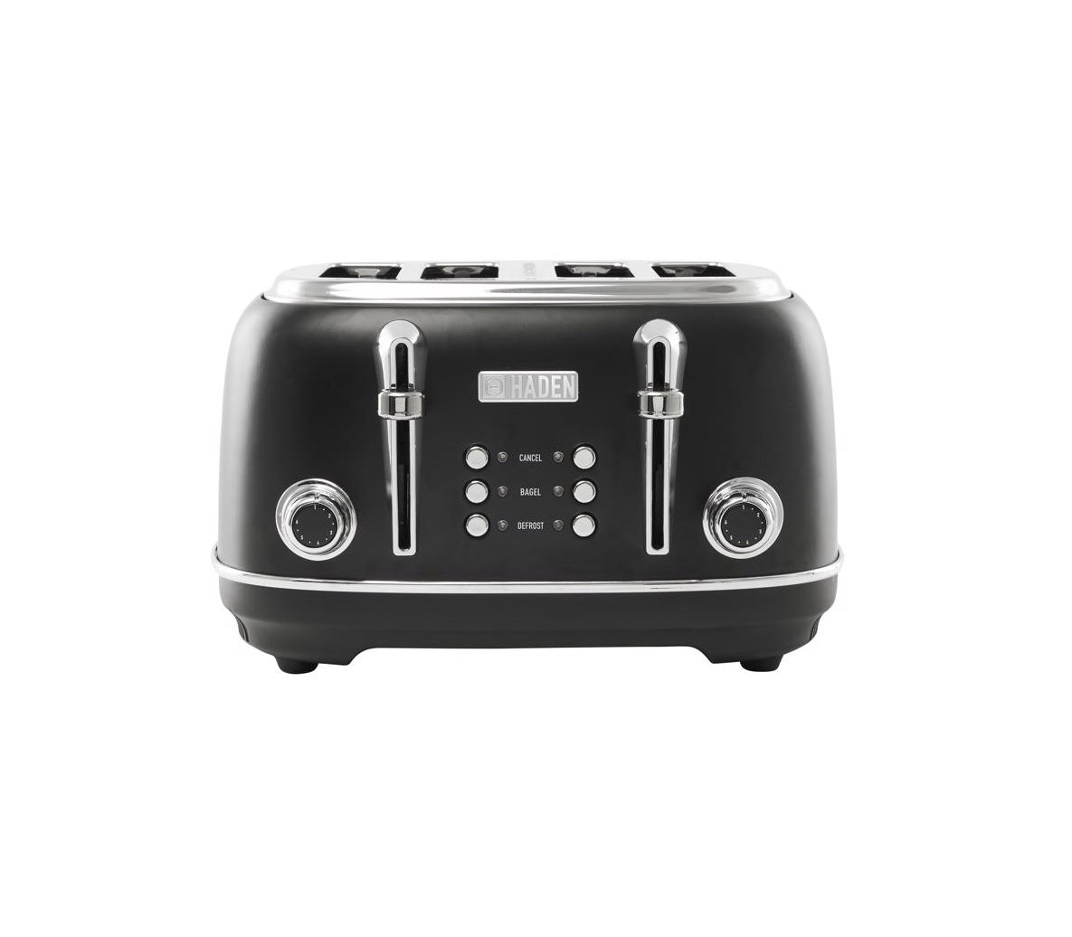 Haden 75096 Heritage 4 Slot Toaster, Stainless Steel, Black