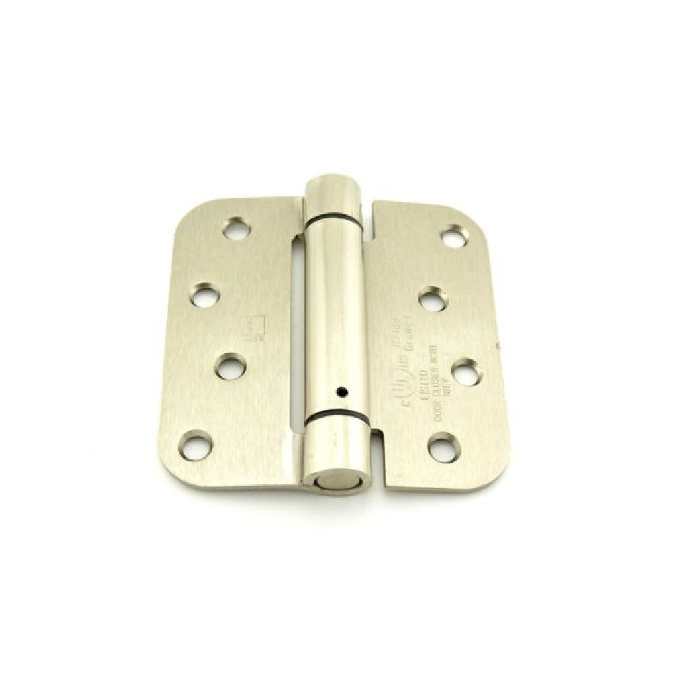 Hager 1752415 4" x 4" Mortise Spring Hinge with 5/8" Radius Corner, Satin Nickel