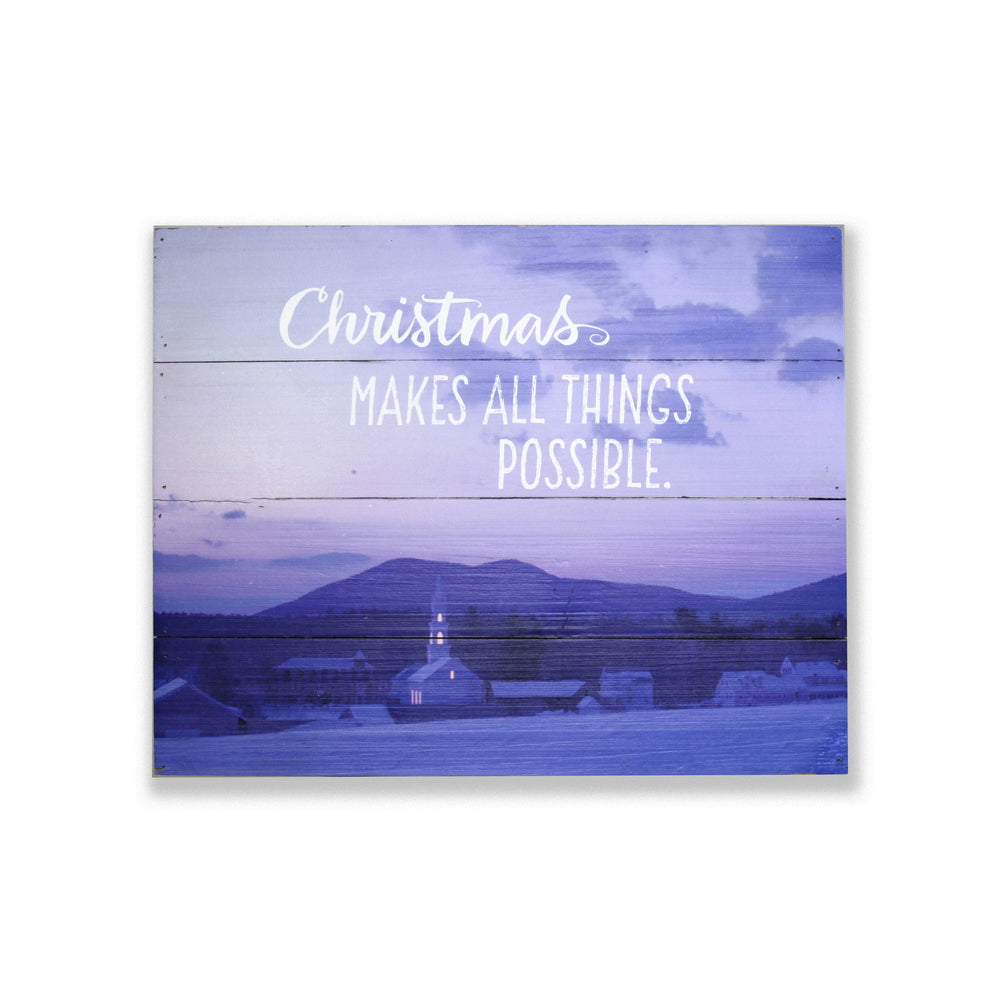 Hallmark 1AHW1342 Christmas Makes All Things Possible Sign, MDF