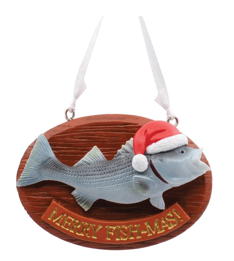 Hallmark 1HAJ1185 Merry Fish-Mas Christmas Tree Ornament, Multicolored