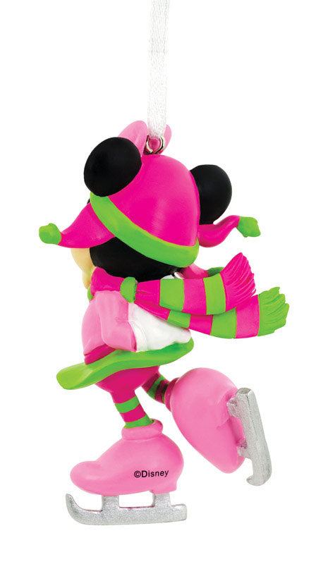 Hallmark 2HCM1018 Minnie Skating Christmas Ornament, Multicolored