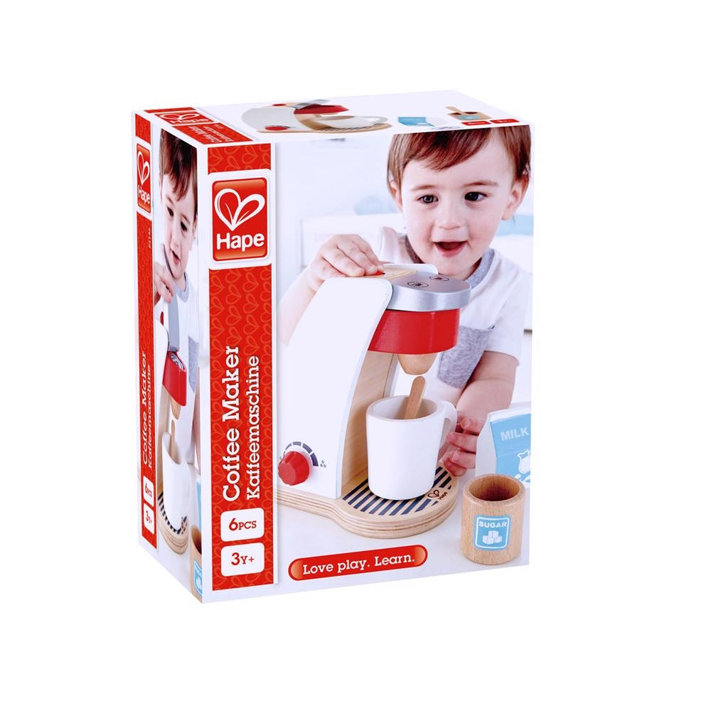 Hape E3146 Wooden Play Coffee Machine, Assorted Color