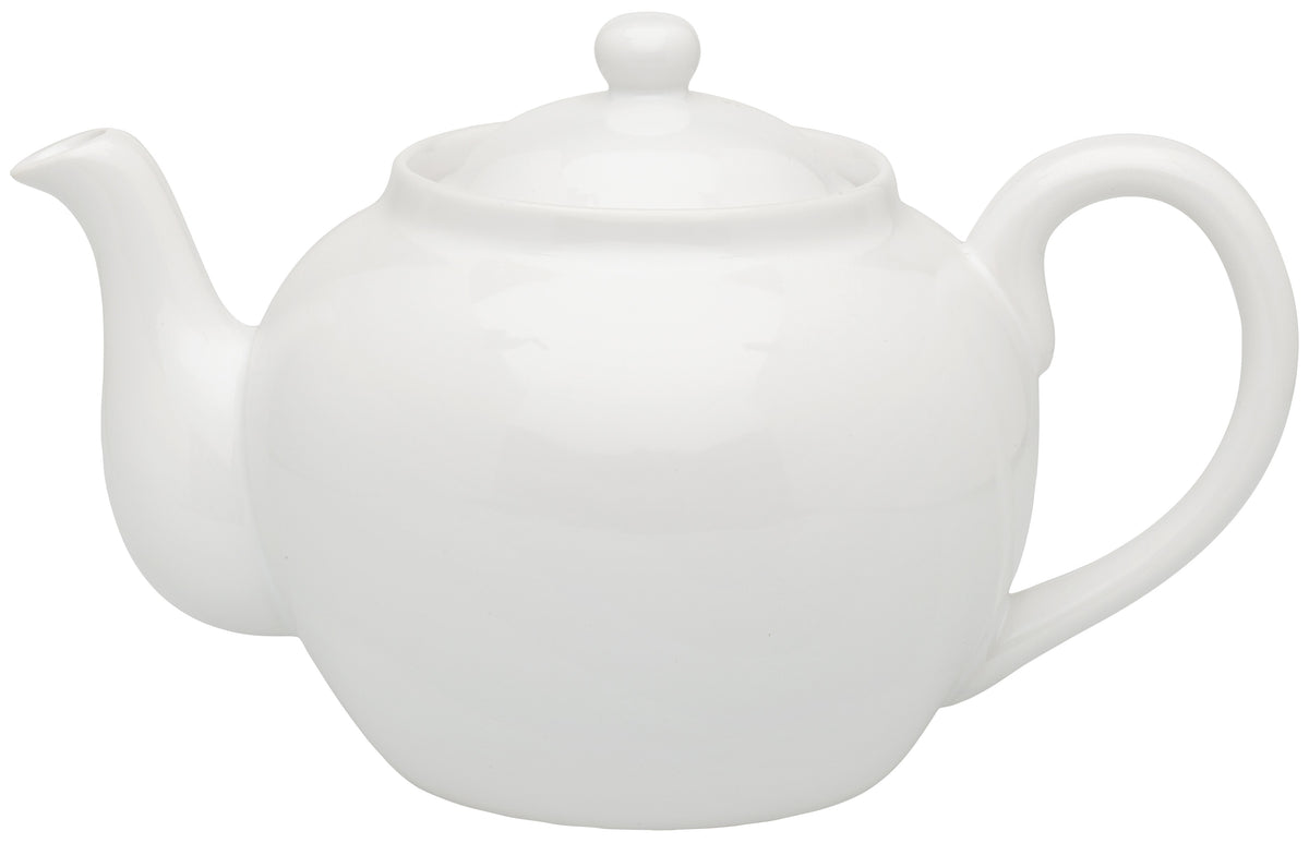 Harold Import 71/374-6W Teapot With Stainless Steel Infuser, White