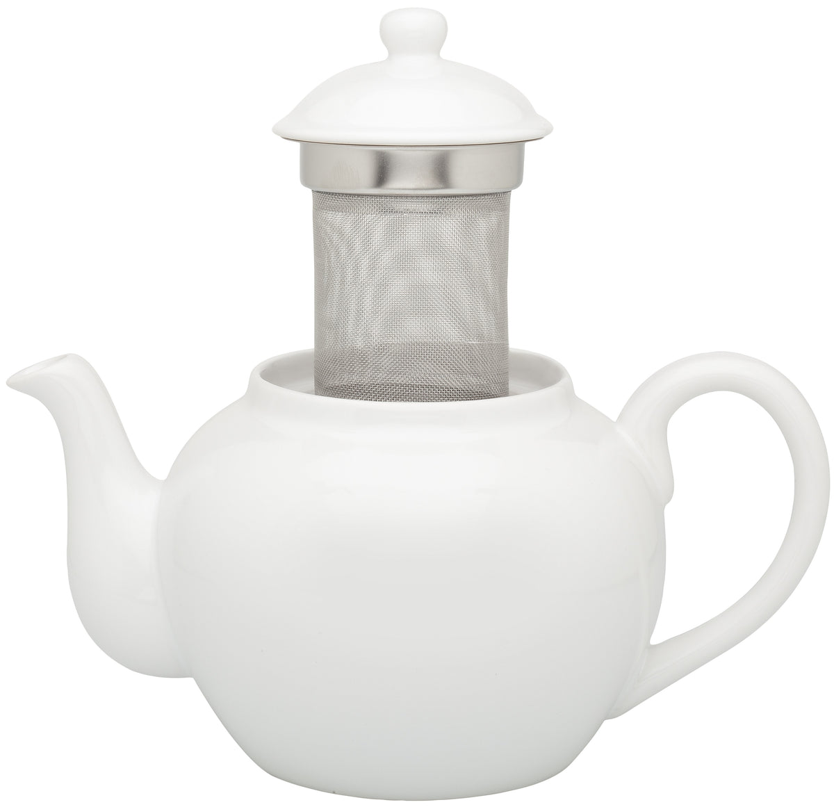 Harold Import 71/374-6W Teapot With Stainless Steel Infuser, White