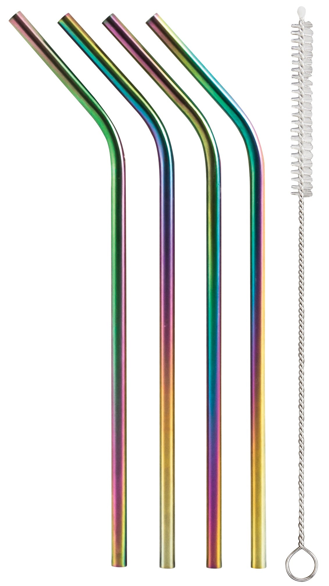 Harold Imports 42005 Rainbow Drinking Straw With Brush, Multicolored