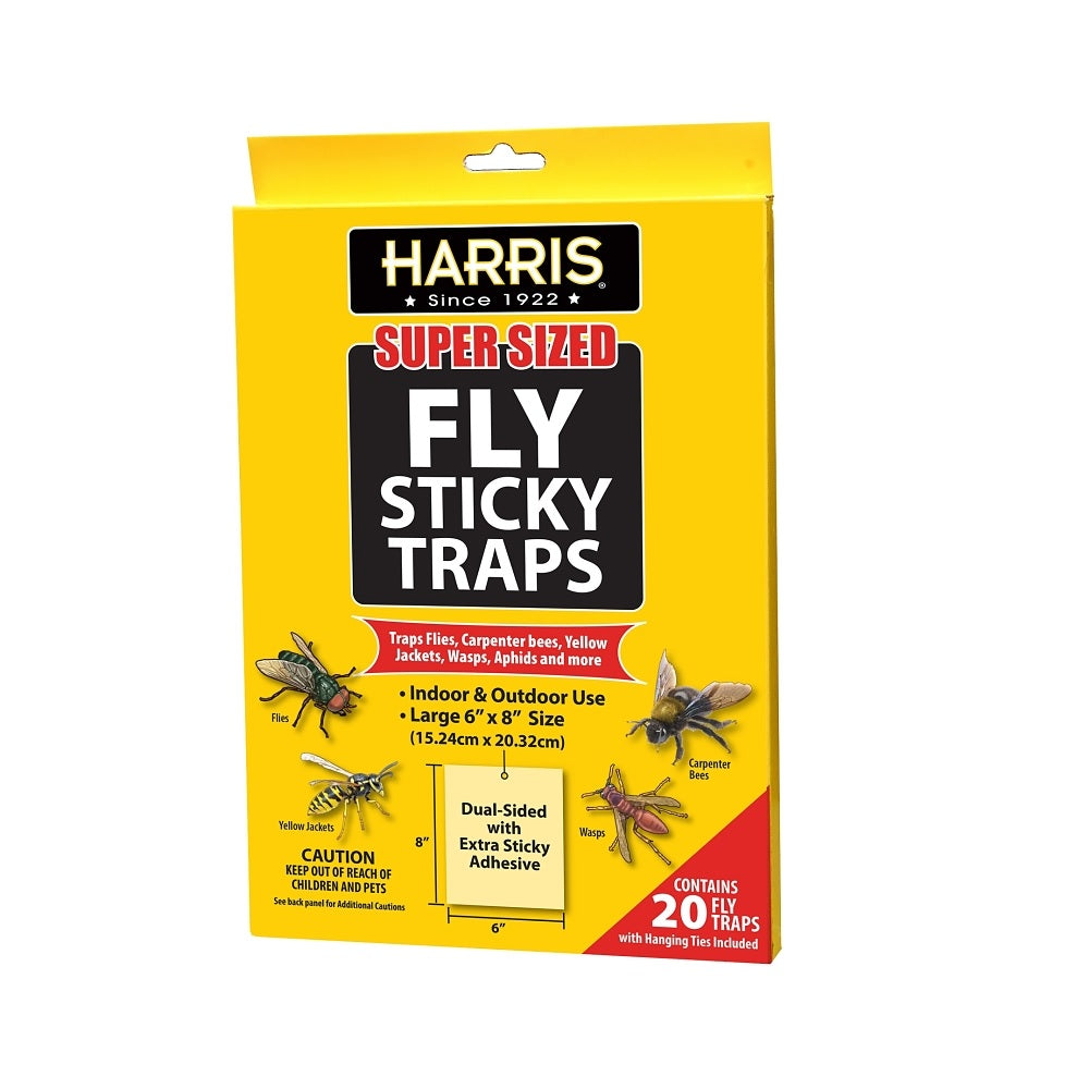 Harris LFT-20 Super Sized Fly Sticky Trap, Yellow