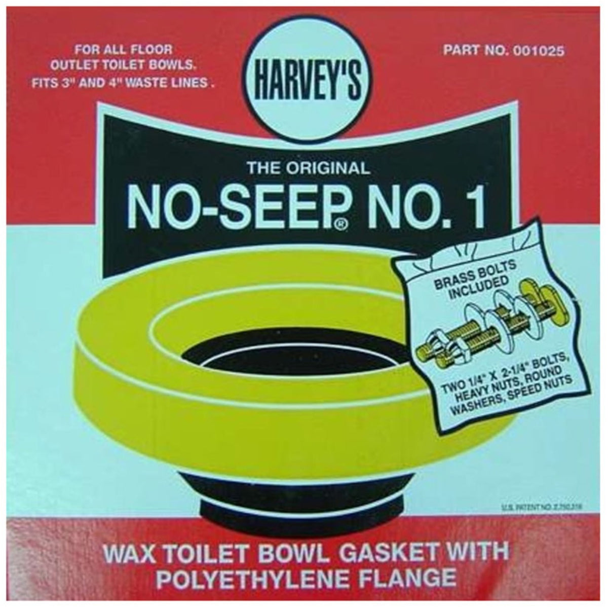 Harvey 001025 No-Seep No. 1 Wax Ring Kit, Almond