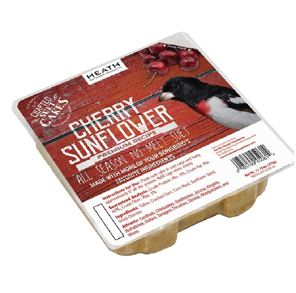 Heath DDC2-12 Crafted Suet Cake, Cherry Sunflower Flavor