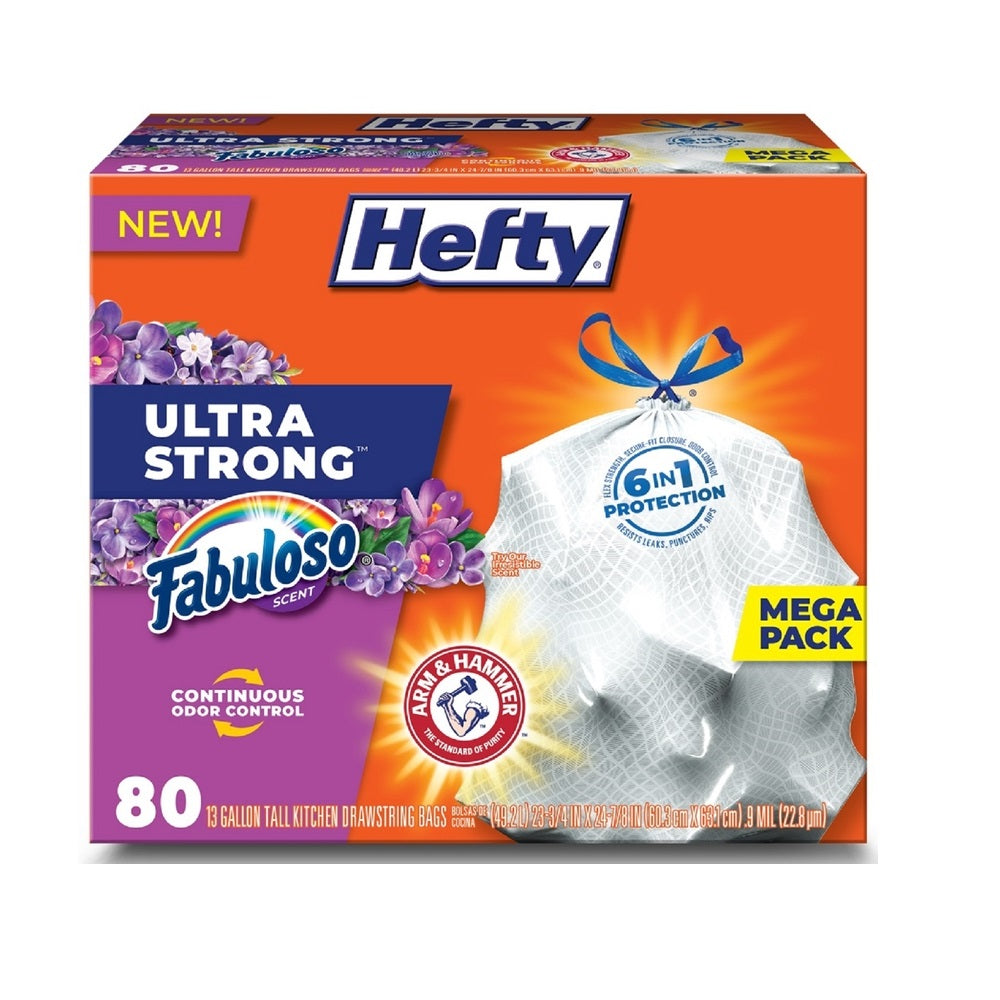 Hefty 00E88390 Ultra Strong Tall Kitchen Bags, 13 Gallon Capacity