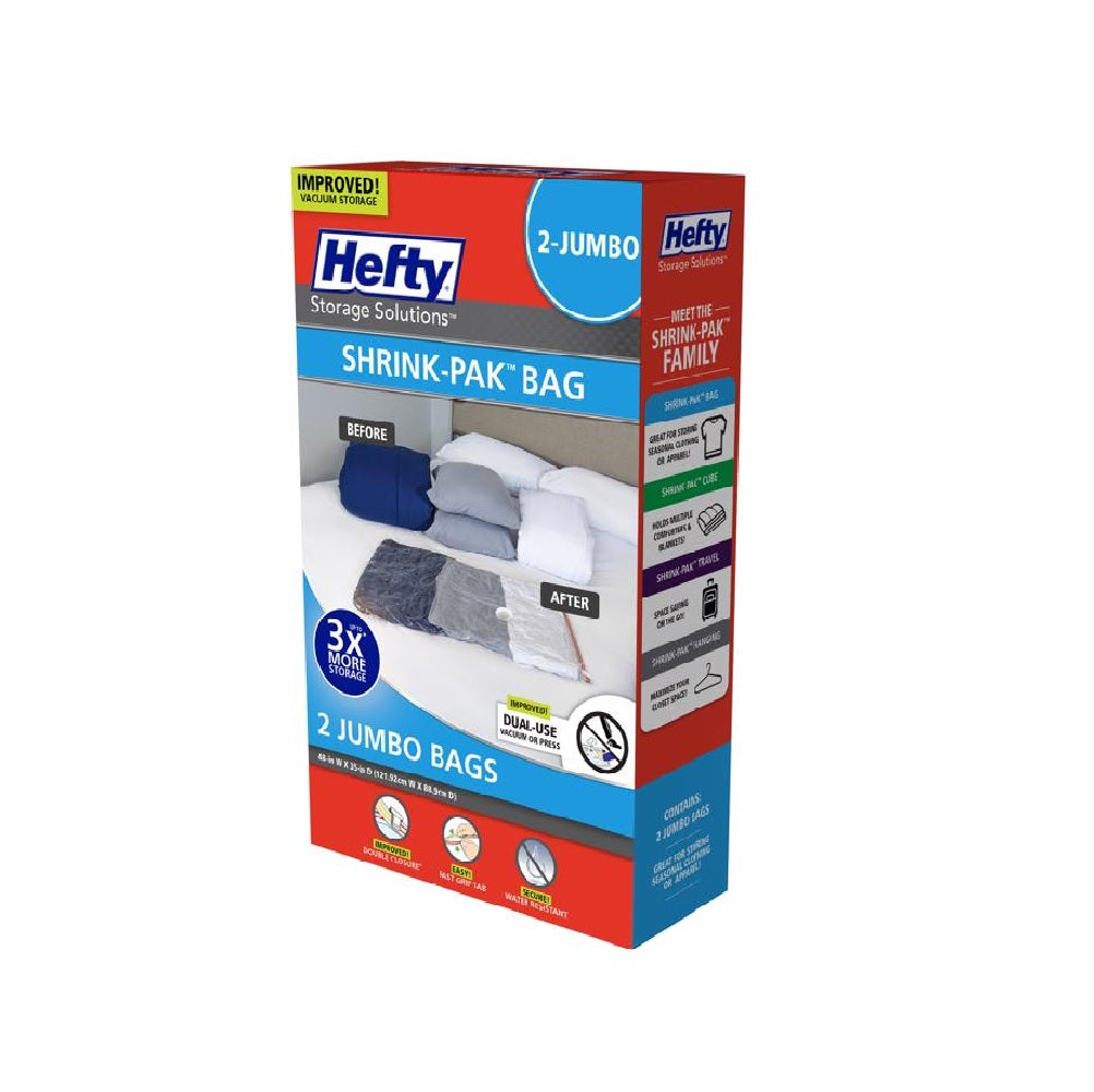 Hefty HFTPDQ70484633 Shrink-Pak Vacuum Cube Storage Bags, Plastic