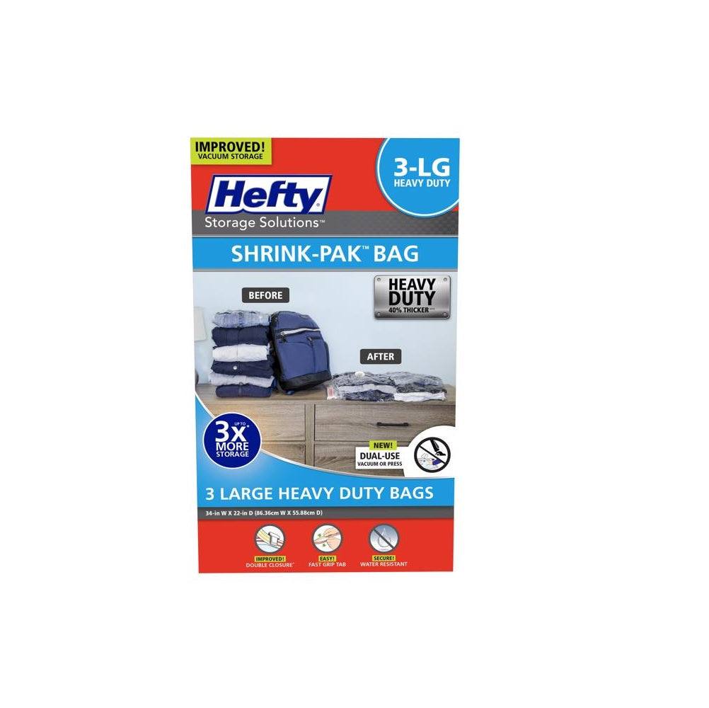 Hefty HFT-7046463-2 Shrink-Pak Vacuum Cube Storage Bags, Plastic
