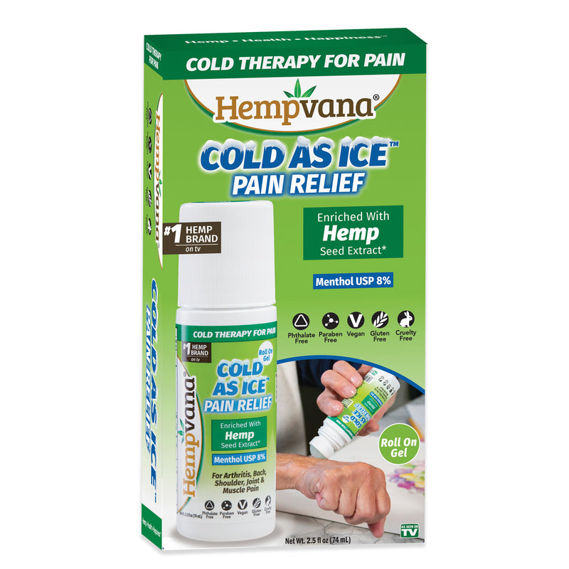 Hempvana 14230-6 Cold As Ice Pain Relief Gel, Clear, 2.5 Oz