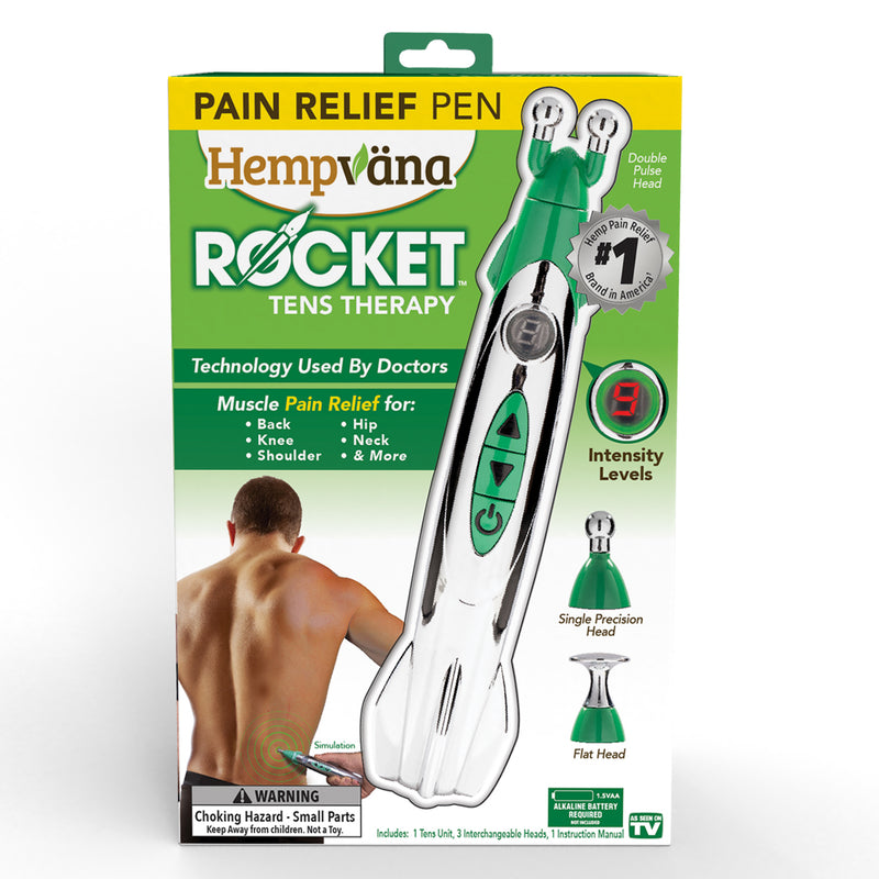 Hempvana 15107-6 Rocket Tens Therapy Pain Relief Pen, Silver