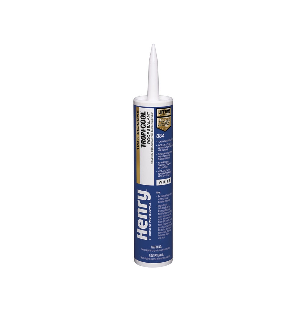 Henry HE884004 884 Tropi-Cool Silicone Roof Sealant, White, 10.1 Oz