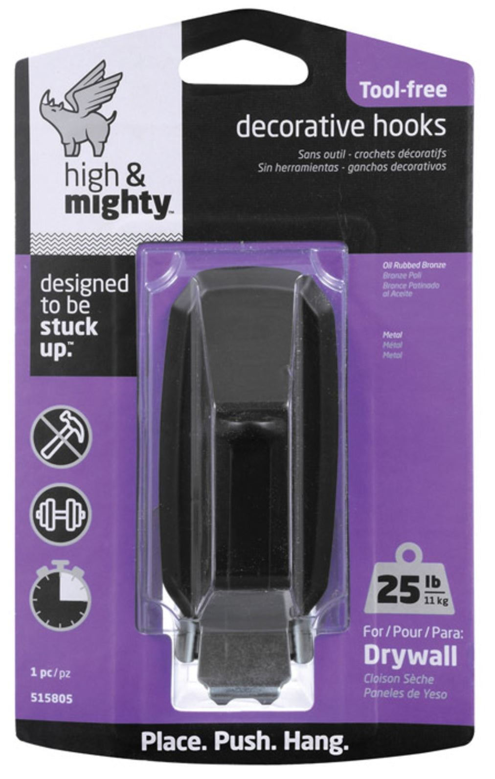 High & Mighty 515805 Decorative Hooks, Oil Rubbed Bronze