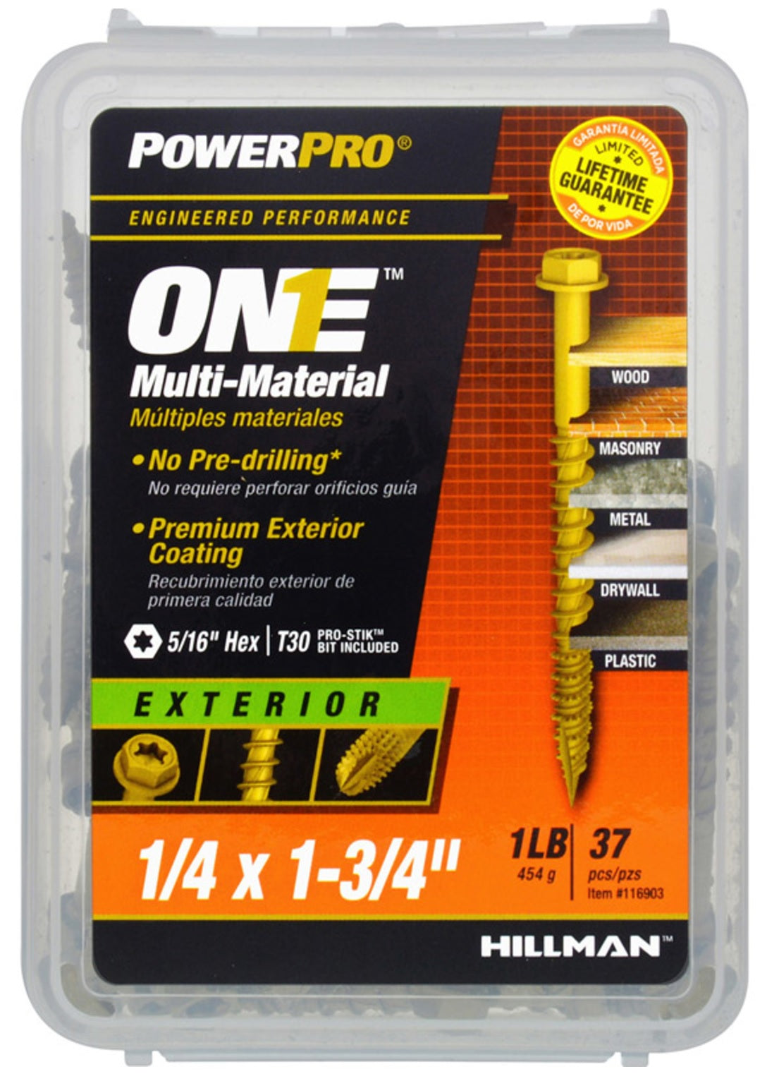 Hillman Fasteners 116903 PowerPro One Star Multi-Material Screws, Bronze