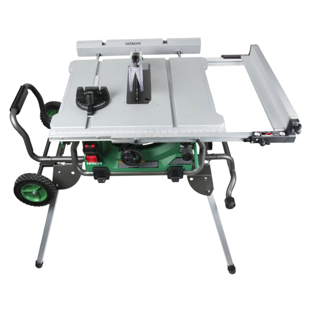 Metabo HPT C10RJM Stationary Jobsite Table Saw With Fold Roll Stand, 15 A