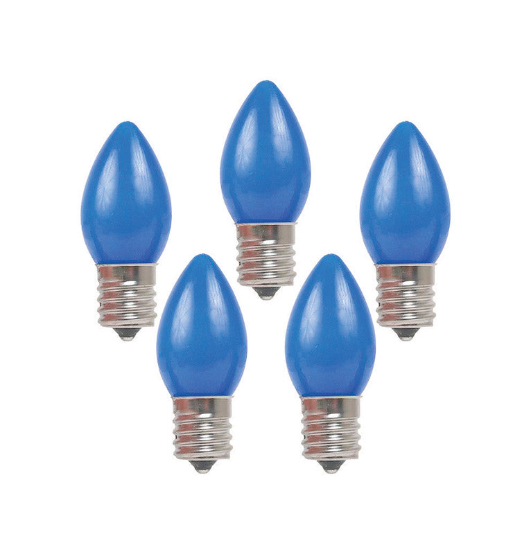 Holiday Bright Lights BU25C7-OBLA Christmas C7 Light Bulbs, Blue, 1"