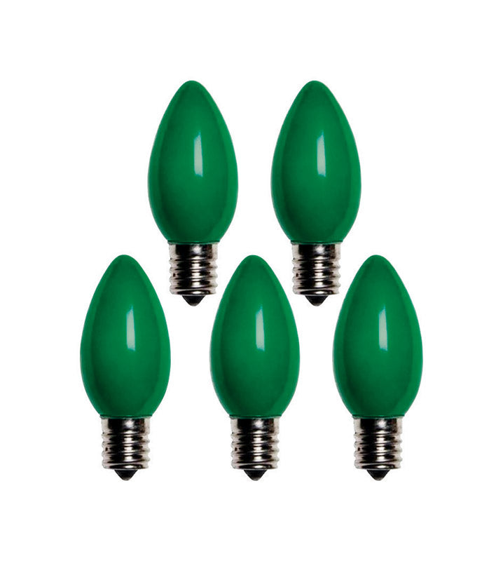 Holiday Bright Lights BU25C9-OGRA Christmas C9 Light Bulbs, Green, 1"