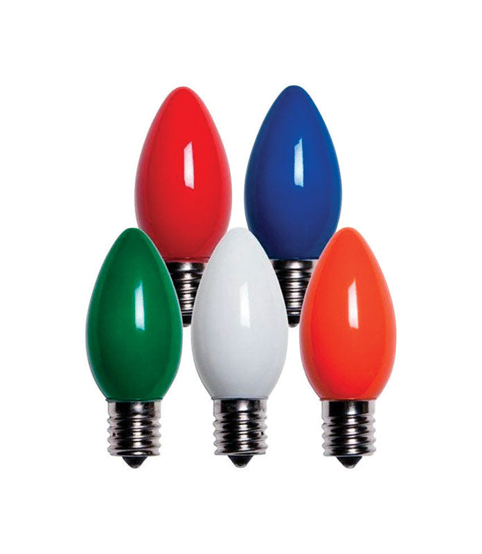 Holiday Bright Lights BU25C9-OMUA C9 Christmas Light Bulbs, Multicolored, 1"